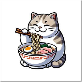 Ramen and Cat Posters and Art